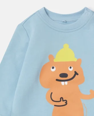 Sweat-shirt à col rond avec imprimé écureuil