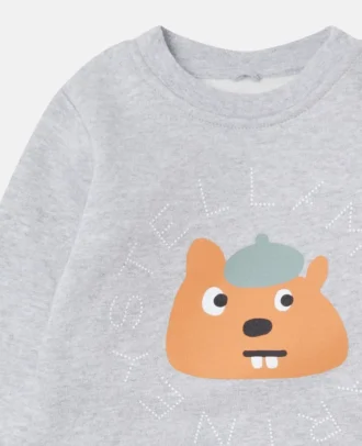 Sweat-shirt à col rond avec imprimé écureuil