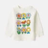 Sweat-shirt à col rond avec imprimé floral Sweat-shirt à col rond avec imprimé floral