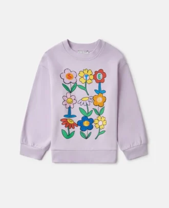 Sweat-shirt à col rond avec imprimé floral