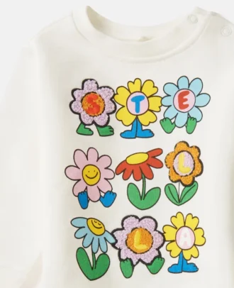 Sweat-shirt à col rond avec imprimé floral