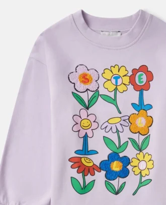 Sweat-shirt à col rond avec imprimé floral
