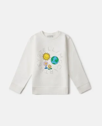 Sweat-shirt à col rond avec motif Earth Friends