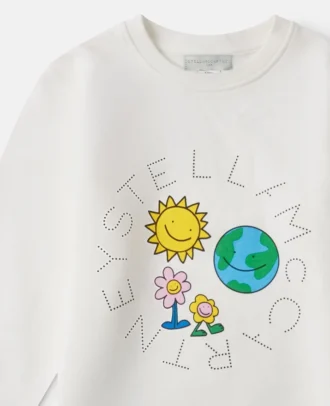 Sweat-shirt à col rond avec motif Earth Friends