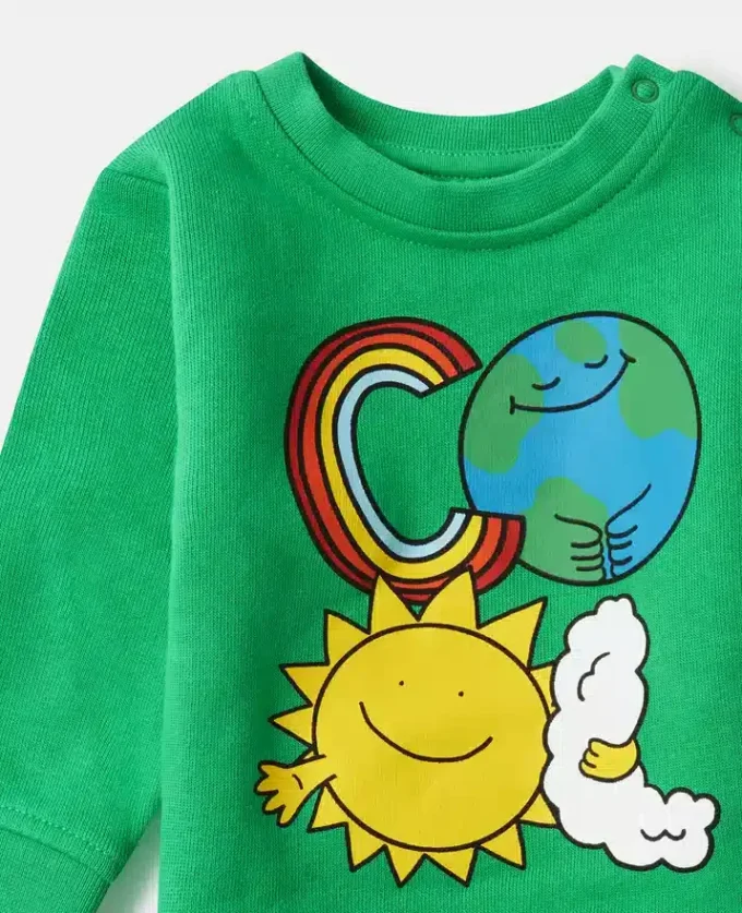 Sweat-shirt à col rond avec motif Earth Friends Sweat-shirt à col rond avec motif Earth Friends