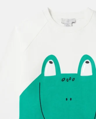 Sweat-shirt à col rond avec motif grenouille
