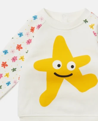 Sweat-shirt à col rond avec motif étoile