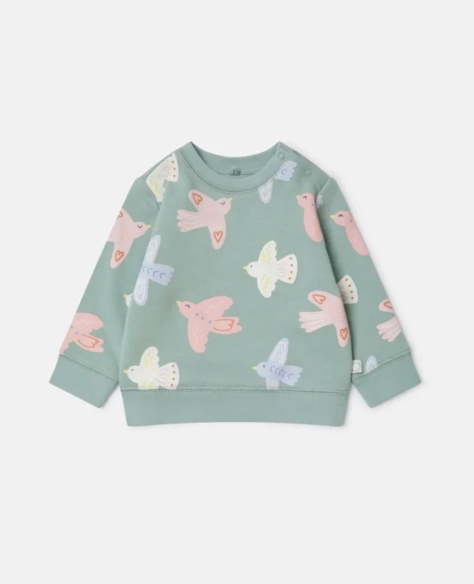 Sweat-shirt à col rond imprimé Dove Sweat-shirt à col rond imprimé Dove