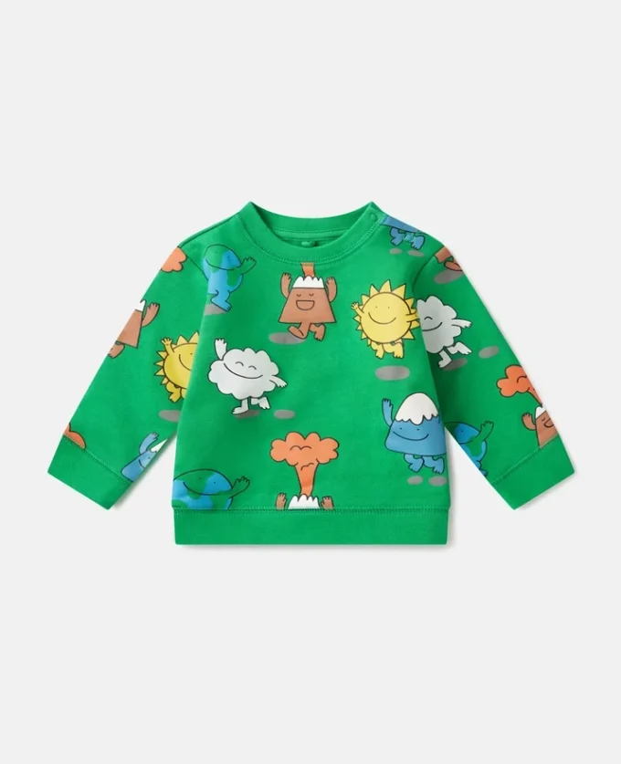 Sweat-shirt à col rond imprimé Earth Friends Sweat-shirt à col rond imprimé Earth Friends