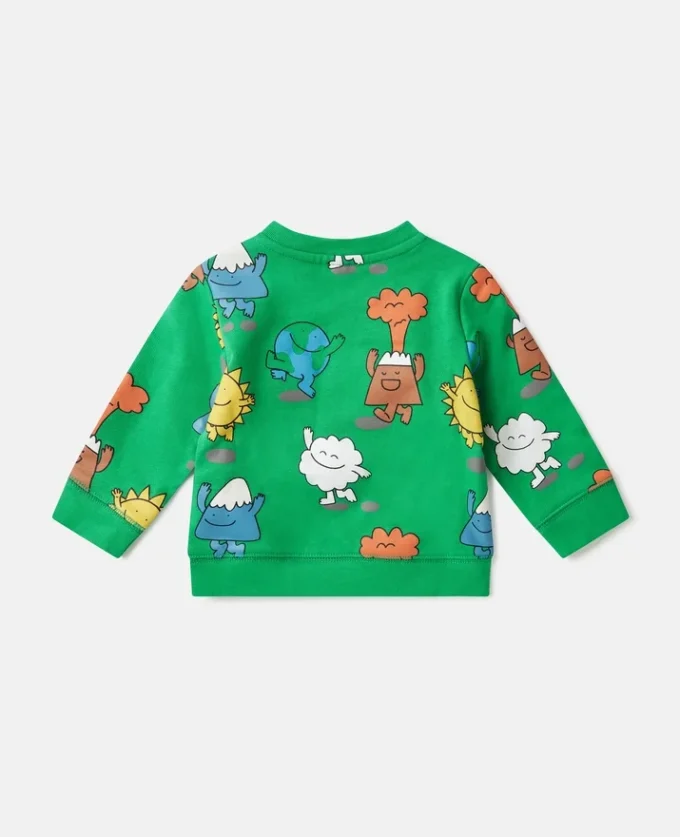Sweat-shirt à col rond imprimé Earth Friends Sweat-shirt à col rond imprimé Earth Friends