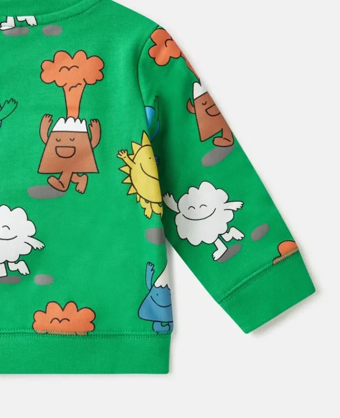 Sweat-shirt à col rond imprimé Earth Friends Sweat-shirt à col rond imprimé Earth Friends