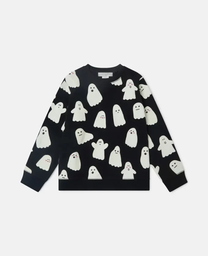 Sweat-shirt à col rond imprimé fantôme Sweat-shirt à col rond imprimé fantôme