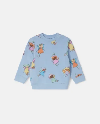 Sweat-shirt à col rond imprimé fées