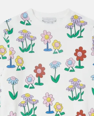 Sweat-shirt à col rond imprimé fleurs Sweat-shirt à col rond imprimé fleurs
