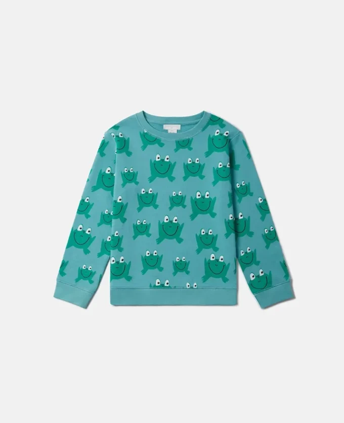 Sweat-shirt à col rond imprimé grenouille Sweat-shirt à col rond imprimé grenouille