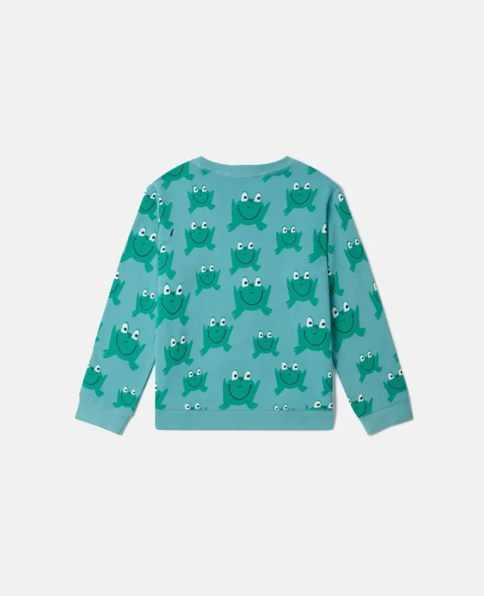 Sweat-shirt à col rond imprimé grenouille Sweat-shirt à col rond imprimé grenouille