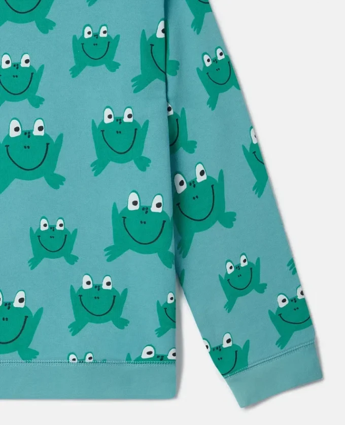Sweat-shirt à col rond imprimé grenouille Sweat-shirt à col rond imprimé grenouille