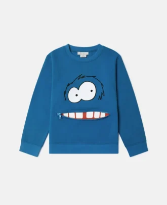 Sweat-shirt à col rond imprimé monstre
