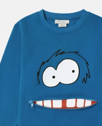Sweat-shirt à col rond imprimé monstre