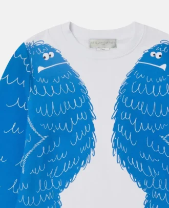 Sweat-shirt à col rond imprimé monstre