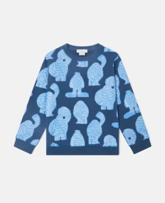 Sweat-shirt à col rond imprimé monstres