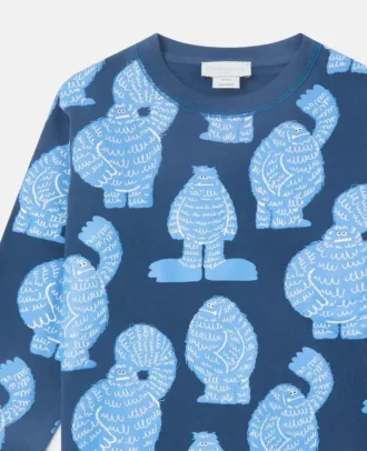 Sweat-shirt à col rond imprimé monstres