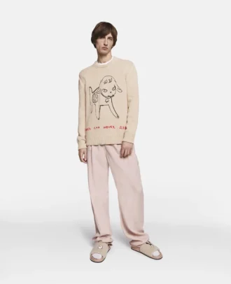 Sweat-shirt en coton brodé mouton Sweat-shirt en coton brodé mouton
