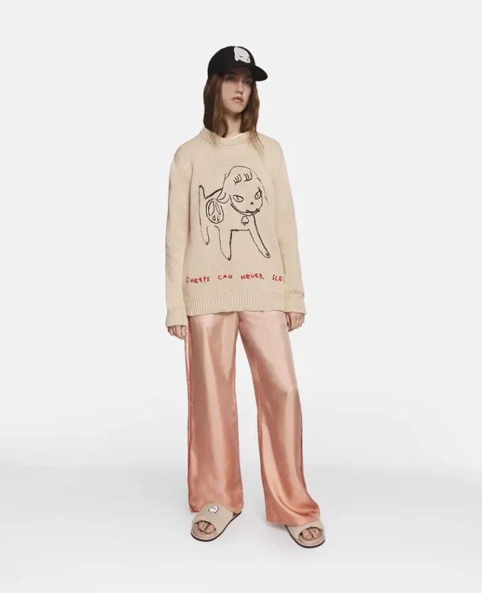 Sweat-shirt en coton brodé mouton Sweat-shirt en coton brodé mouton