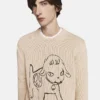 Sweat-shirt en coton brodé mouton Sweat-shirt en coton brodé mouton