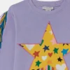 Sweat-shirt à franges et imprimé graphique étoilé Sweat-shirt à franges et imprimé graphique étoilé