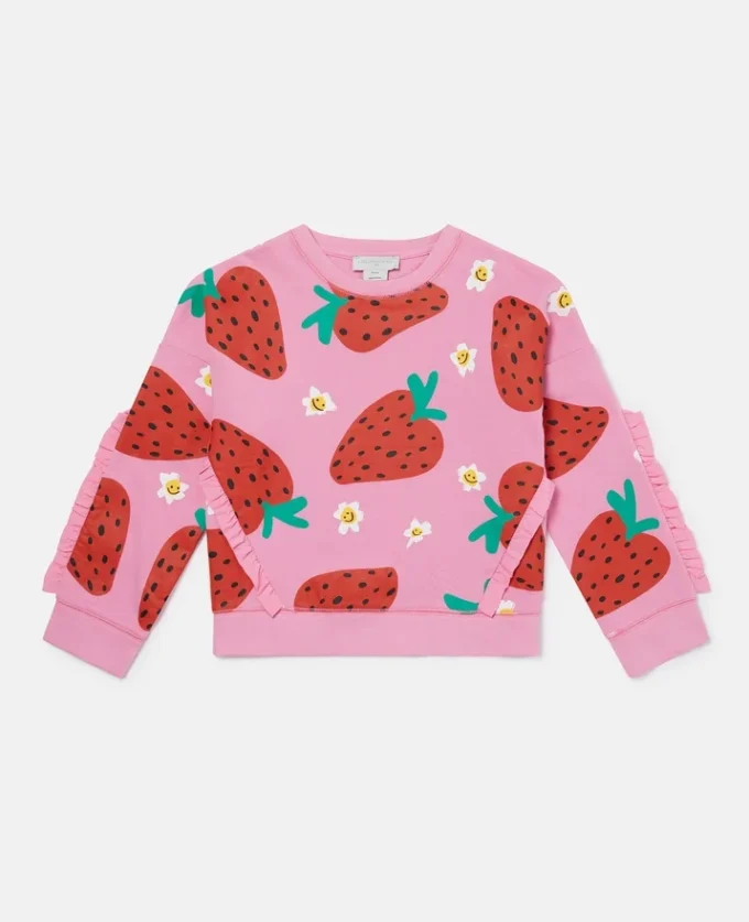 Sweat-shirt à franges imprimé fraises Sweat-shirt à franges imprimé fraises
