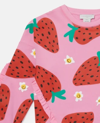 Sweat-shirt à franges imprimé fraises