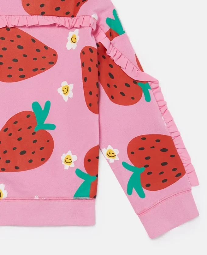 Sweat-shirt à franges imprimé fraises Sweat-shirt à franges imprimé fraises