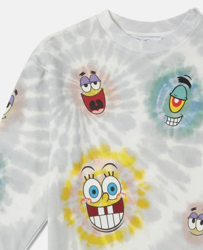 Sweat-shirt graphique tie-dye Bob l&rsquo;éponge