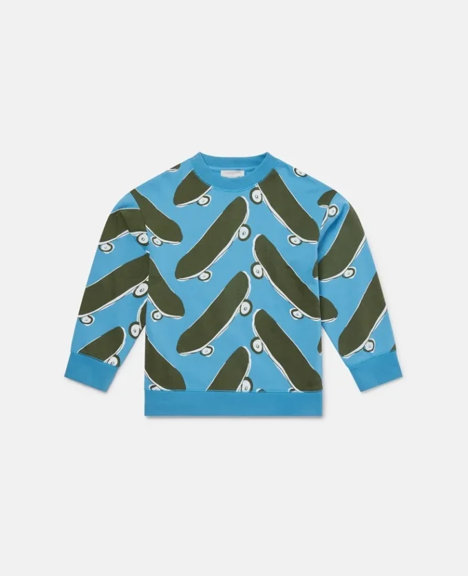 Sweat-shirt imprimé skateboard