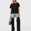T-shirt boyfriend brodé du logo T-shirt boyfriend brodé du logo