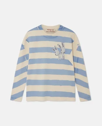 T-shirt breton avec broderie lapin