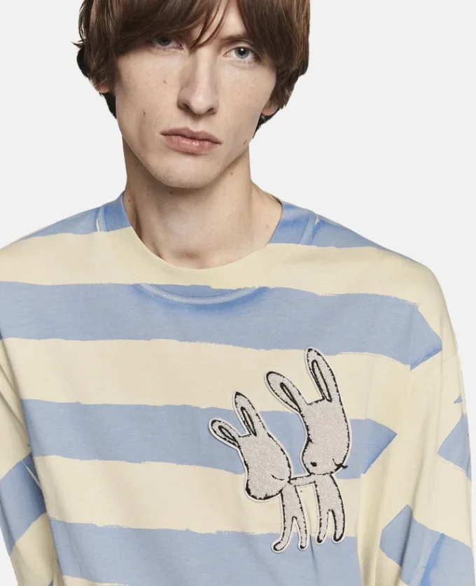 T-shirt breton avec broderie lapin T-shirt breton avec broderie lapin