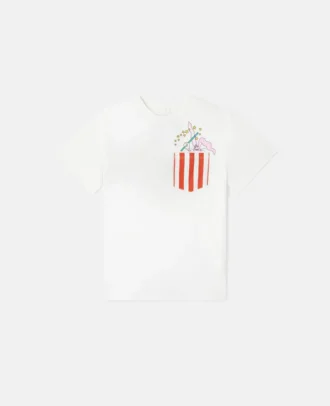 T-shirt à col rond avec imprimé lapin magicien