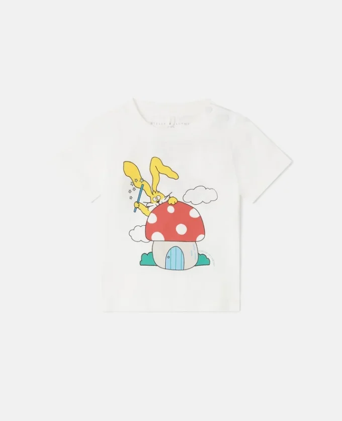 T-shirt à col rond avec imprimé lapin magicien T-shirt à col rond avec imprimé lapin magicien