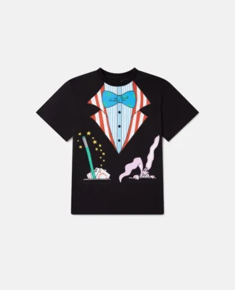 T-shirt à col rond avec imprimé lapin magicien