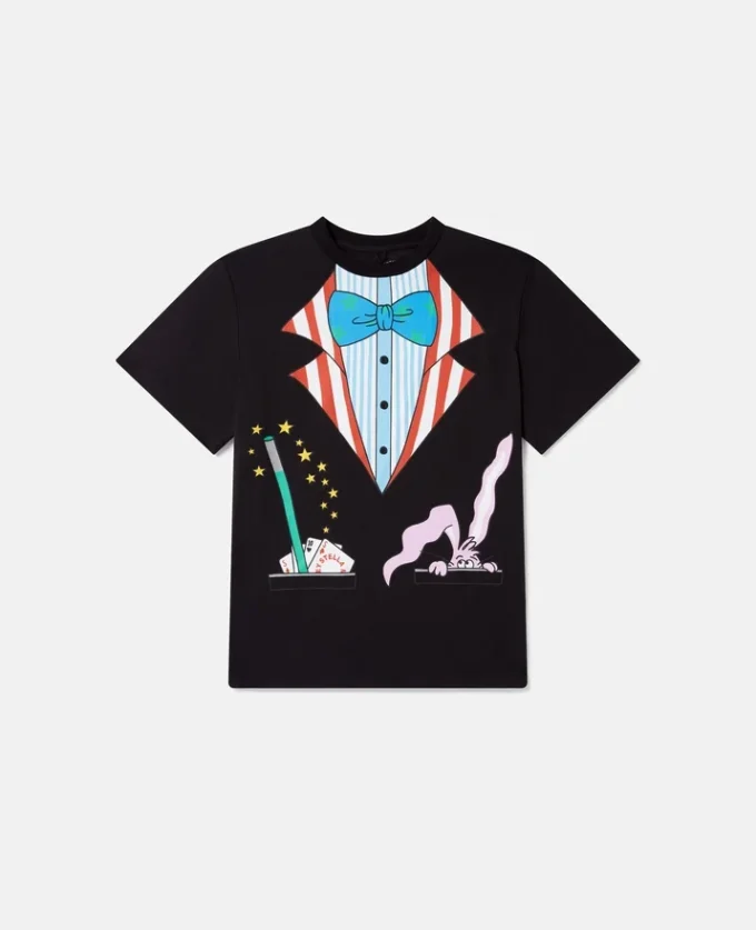 T-shirt à col rond avec imprimé lapin magicien T-shirt à col rond avec imprimé lapin magicien