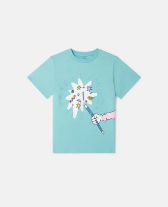 T-shirt à col rond avec imprimé lapin magicien