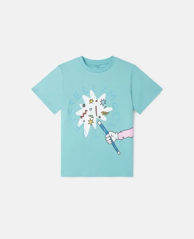 T-shirt à col rond avec imprimé lapin magicien T-shirt à col rond avec imprimé lapin magicien