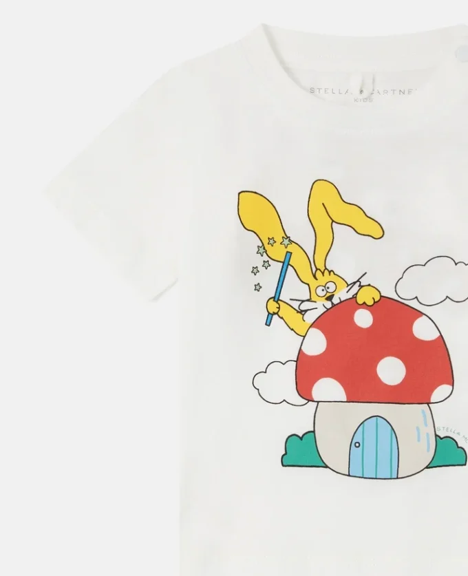 T-shirt à col rond avec imprimé lapin magicien T-shirt à col rond avec imprimé lapin magicien