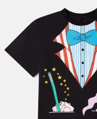 T-shirt à col rond avec imprimé lapin magicien