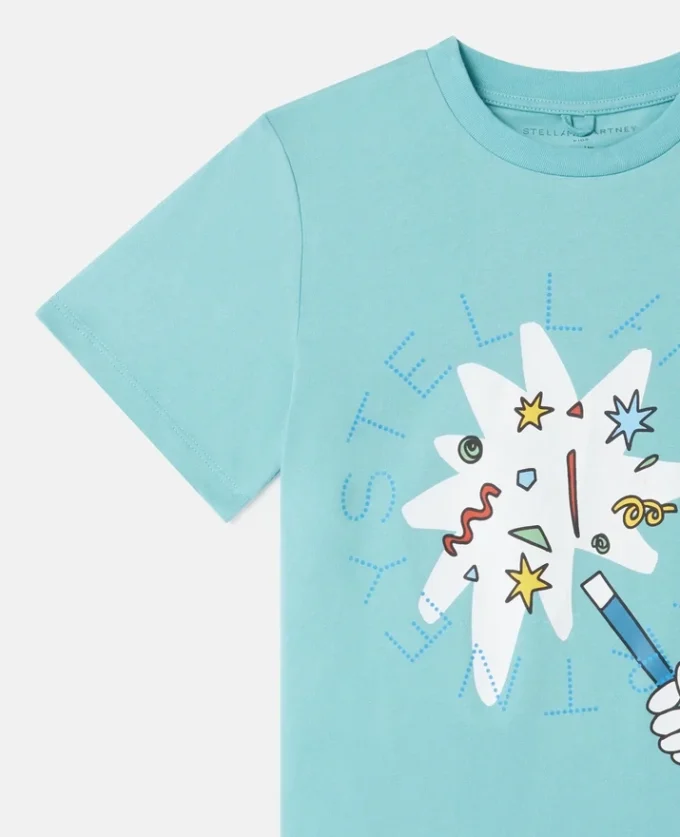 T-shirt à col rond avec imprimé lapin magicien T-shirt à col rond avec imprimé lapin magicien