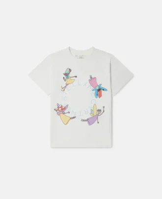 T-shirt à col rond imprimé fées