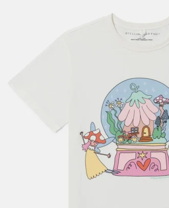 T-shirt à col rond imprimé fées