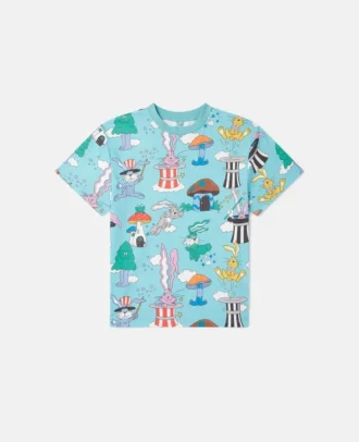 T-shirt à col rond imprimé lapin Magicians